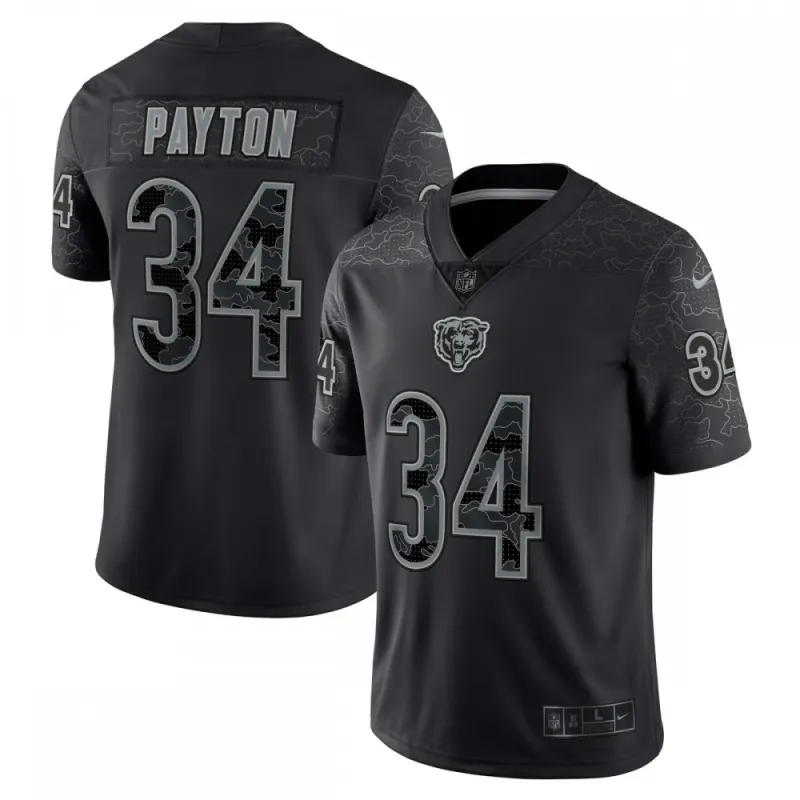 Walter Payton Chicago Bears Nike RFLCTV Limited-shirt voor gepensioneerde spelers – Zwart