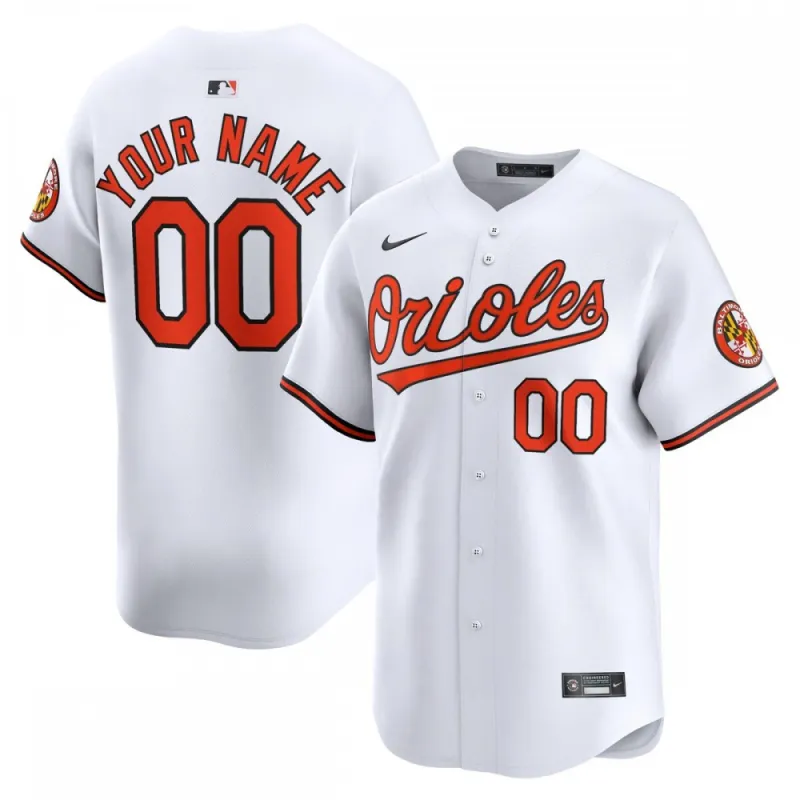 Baltimore Orioles Nike Home Limited Custom Jersey – White