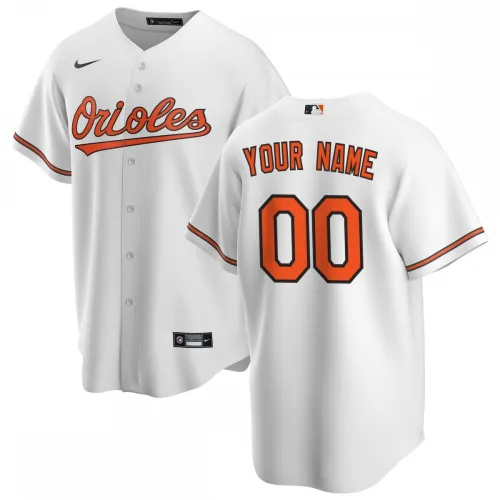 Baltimore Orioles Nike Home Replica Custom Jersey - Blanc