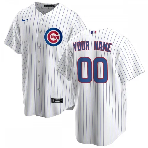 Maillot Nike Home Replica Custom des Chicago Cubs - Blanc