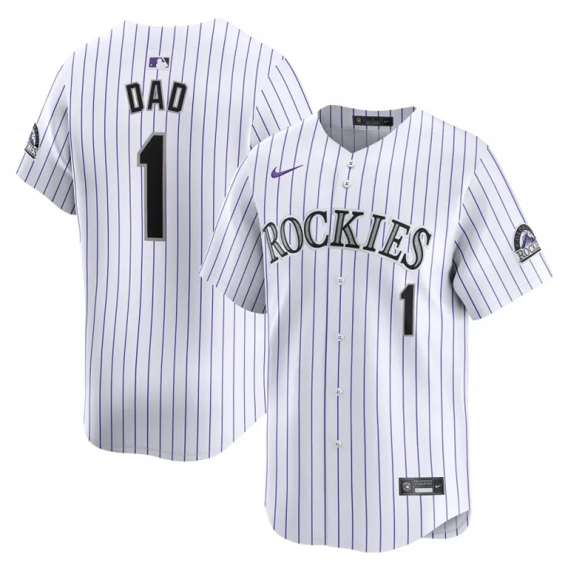 Maglia da casa in edizione limitata Colorado Rockies Nike #1 Dad – Bianca