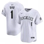 Maglia da casa in edizione limitata Colorado Rockies Nike #1 Dad - Bianca Maglia da casa in edizione limitata Colorado Rockies Nike #1 Dad – Bianca