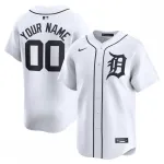 Camisa personalizada Nike Home Limited do Detroit Tigers - Branca Detroit Tigers Nike Home Limited Custom Jersey – White
