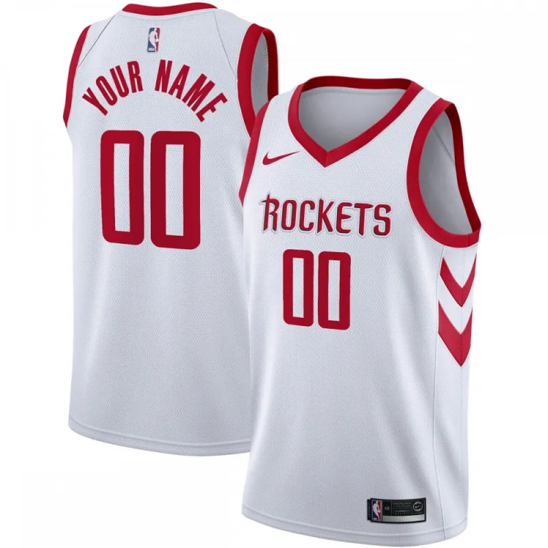 Houston Rockets Swingman Custom Men’s Jersey – Association Edition – White