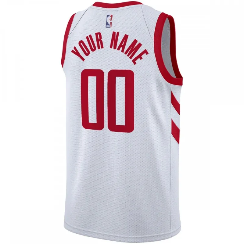 Houston Rockets Swingman Custom Men’s Jersey – Association Edition – White