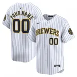 Milwaukee Brewers Nike Alternate Limited Custom Jersey – White Milwaukee Brewers Nike Alternate Limited Custom Jersey – White