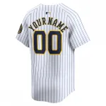 Milwaukee Brewers Nike Alternate Limited Custom Jersey – White