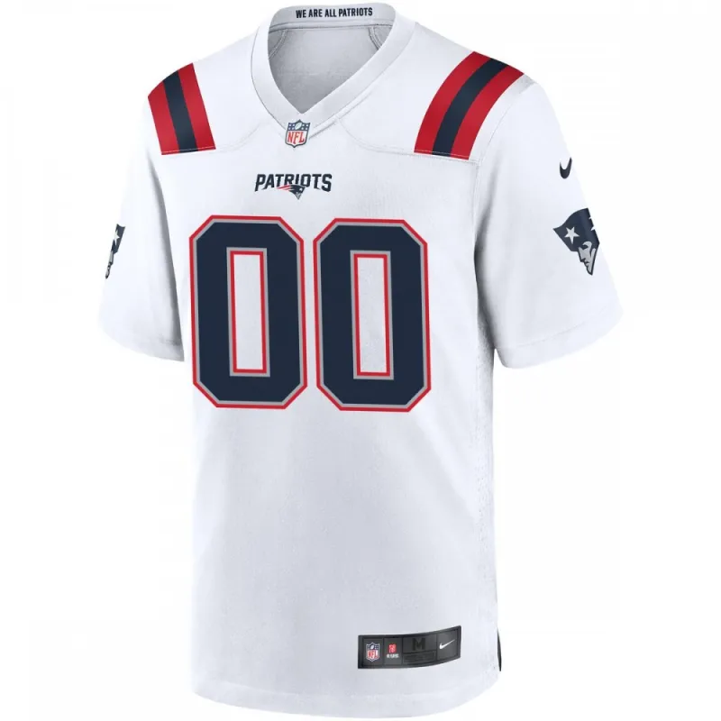 Maglia da gioco personalizzata dei New England Patriots Nike - Bianco.