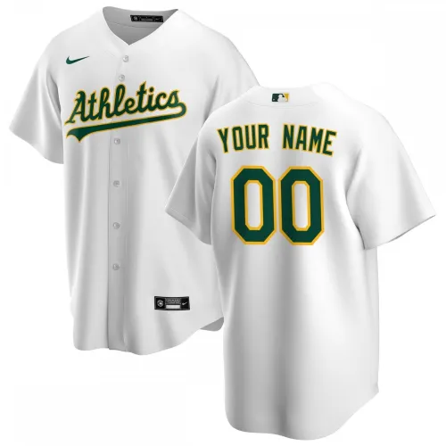 Oakland Athletics Nike Home Replica Custom Jersey - Wit