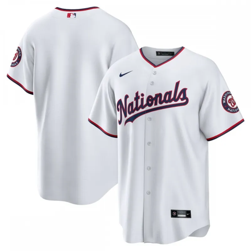 Washington Nationals Nike Home Blank Replica Trikot - Weiß