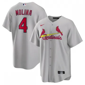 Yadier Molina St. Louis Cardinals Camiseta Nike Road Replica Player Name - Gris