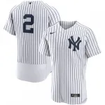 Maillot authentique domicile Nike de Derek Jeter, Yankees de New York - Blanc/Marine Derek Jeter New York Yankees Nike Home Authentic Player Jersey – White/Navy