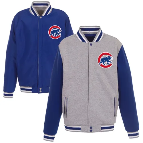 Chicago Cubs JH Design Reversible Fleece Full-Snap Jacket