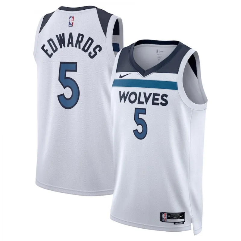 Minnesota Timberwolves Nike Association Edition Swingman Jersey – White – Anthony Edwards – Unisex