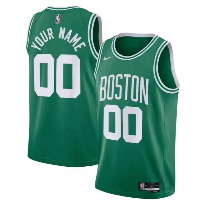 Boston Celtics Youth Swingman Custom Jersey Kelly Green - Icon Edition