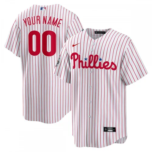 Philadelphia Phillies Nike 2022 World Series Home Custom Replica Jersey - Bianco/Rosso