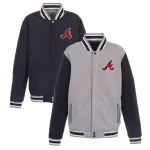 Atlanta Braves JH Design Reversible Fleece Full-Snap Jacket