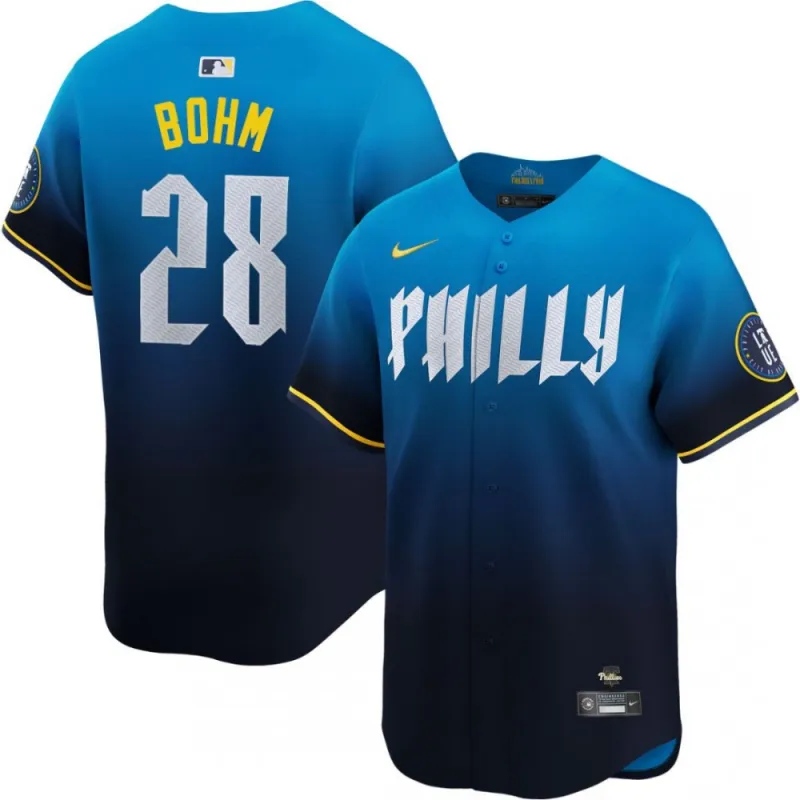 Alec Bohm Philadelphia Phillies Nike 2024 City Connect Limited Player Jersey – Blue