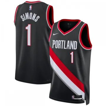 Maglia unisex Swingman di Anfernee Simons dei Portland Trail Blazers - Edizione Icona - Nero