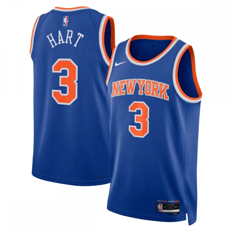 Camiseta unisex Swingman de Josh Hart de los New York Knicks – Edición Icono – Azul