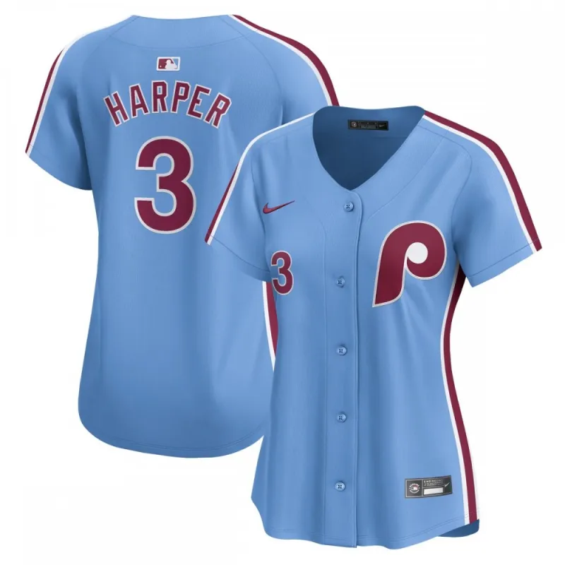 Bryce Harper Philadelphia Phillies Nike Women’s Alternate Limited Player Jersey – Light Blue