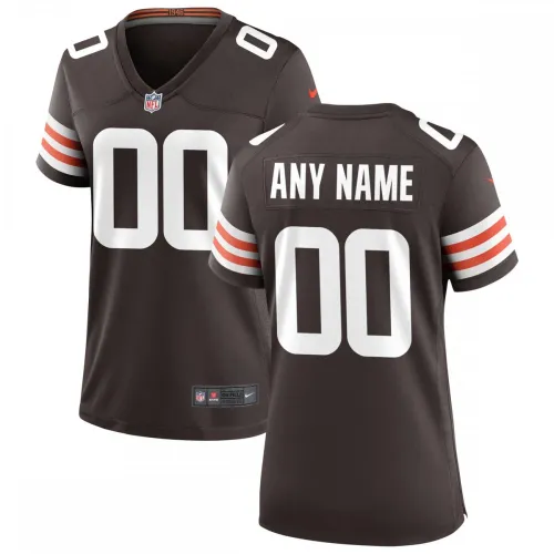 Camisa de jogo personalizada feminina Nike Cleveland Browns - Marrom