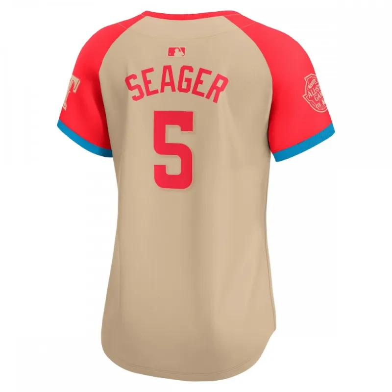 Maillot de joueuse en édition limitée Nike pour le match des étoiles de la MLB 2024, porté par Corey Seager (Ligue américaine) – Crème
