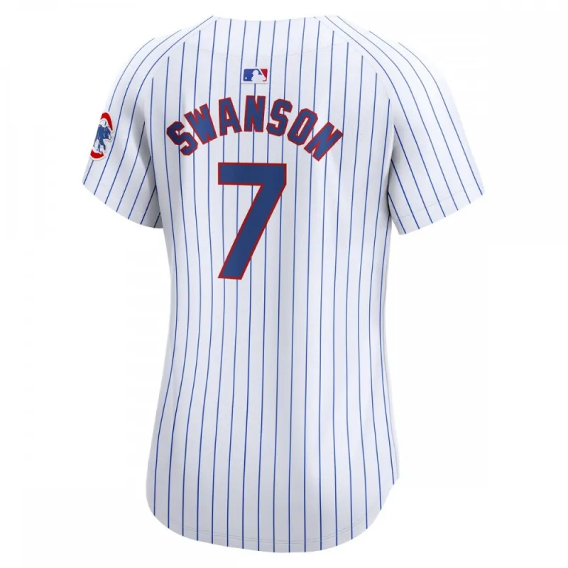 Dansby Swanson Chicago Cubs Camiseta Nike Home Jugador Limitada Mujer - Blanca