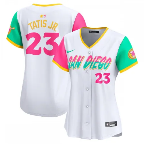Fernando Tatis Jr. San Diego Padres Camiseta Nike City Connect Limited de Jugador, Mujer - Blanca