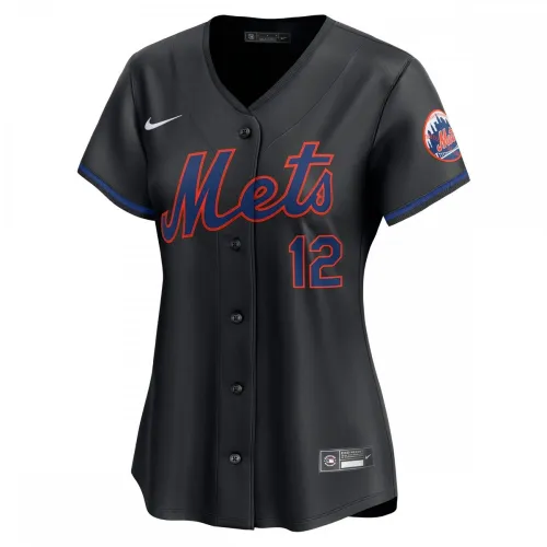 Francisco Lindor New York Mets - Maglia da giocatore alternativa limitata Nike Donna - Nero