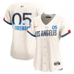 Freddie Freeman Los Angeles Dodgers Camisola de jogador limitada 2024 City Connect Nike para mulher - Creme Freddie Freeman Los Angeles Dodgers Nike Women's 2024 City Connect Limited Player Jersey - Cream