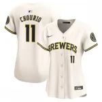 Jackson Chourio Milwaukee Brewers Nike Women's Home Limited Player Jersey - Crème Jackson Chourio Milwaukee Brewers Nike Women's Home Limited Player Jersey - Cream
