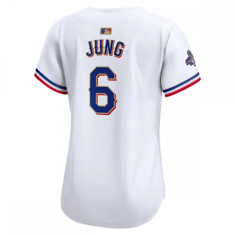 Josh Jung Texas Rangers Nike Women’s 2024 Gold Collection Limited Player Jersey – White