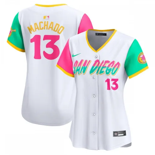 Maillot Nike City Connect Limited pour femme « Manny Machado » des Padres de San Diego – Blanc