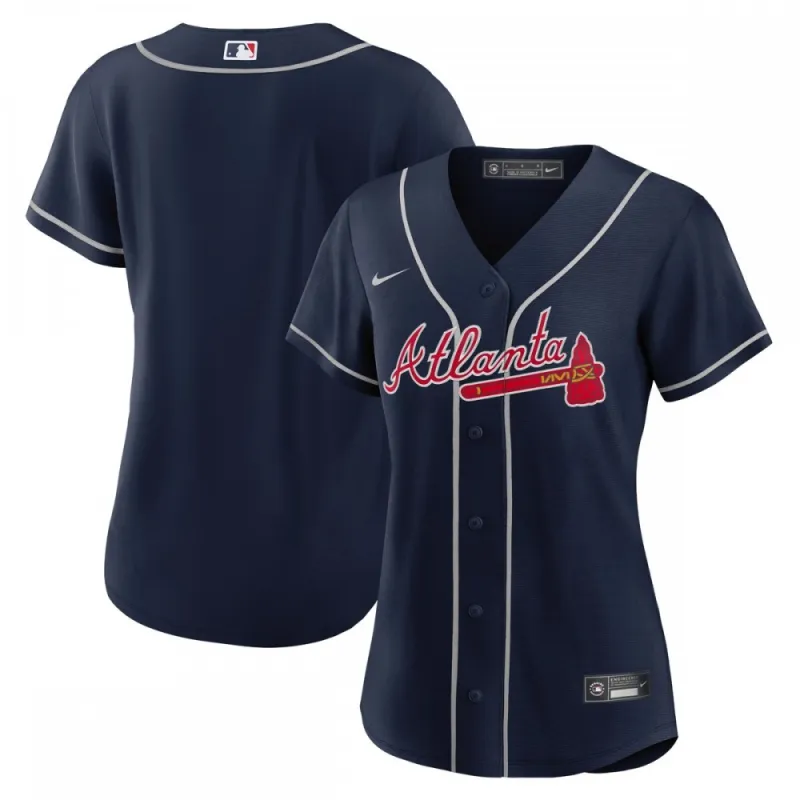 Atlanta Braves Nike dames alternatief replica teamshirt – marineblauw