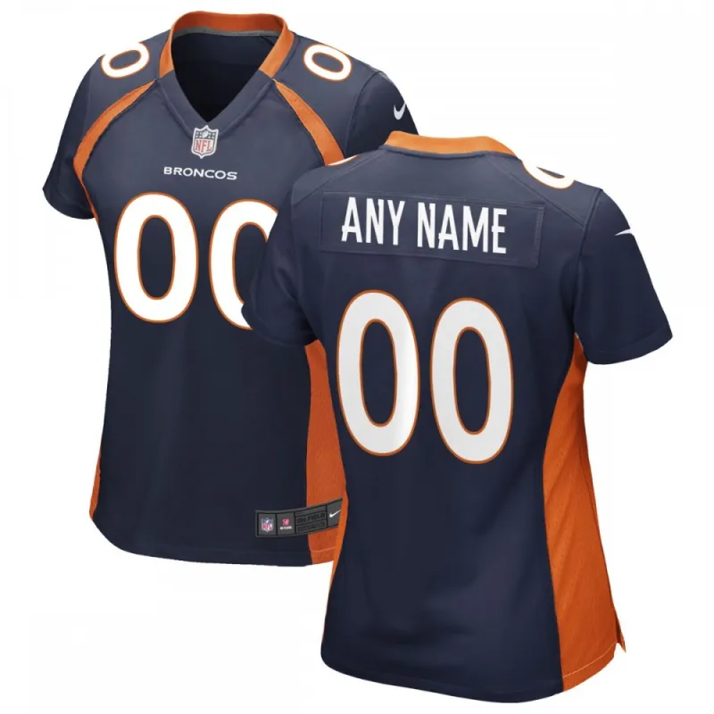 Denver Broncos Camiseta Nike Alternate Custom Game Jersey de mujer - Azul marino