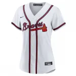 Maglia da gioco replica da donna degli Atlanta Braves di Ronald Acuña Jr., prodotta da Nike – Bianca