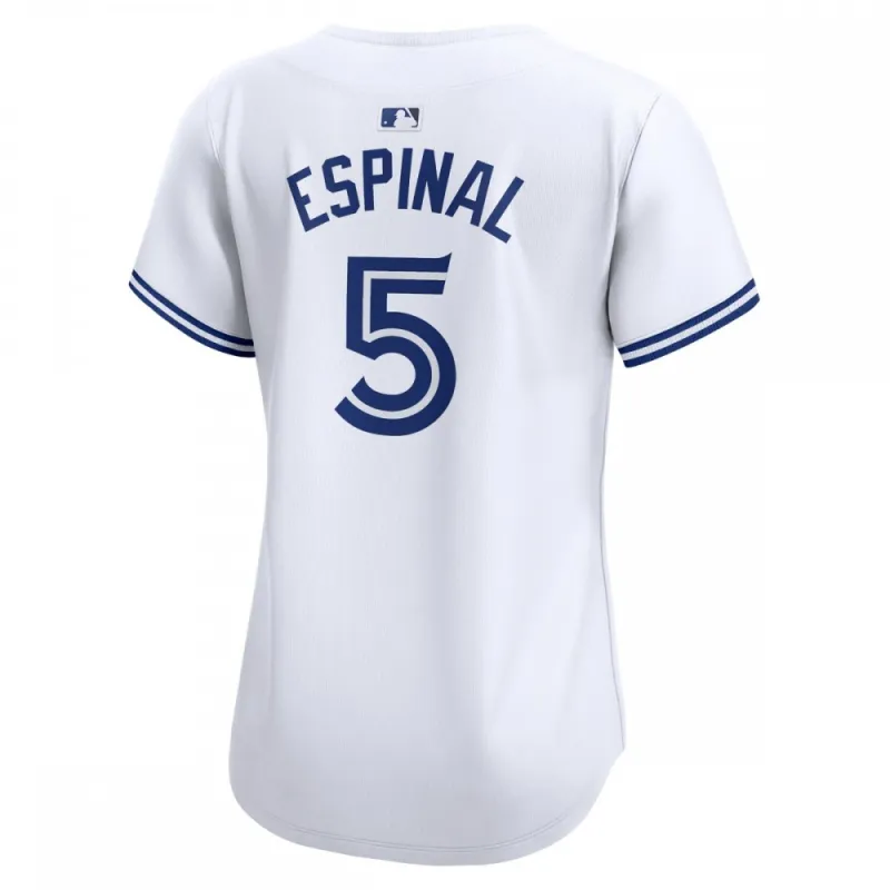 Santiago Espinal Toronto Blue Jays Camiseta Nike Home Limitada de Jugador para Mujer - Blanca