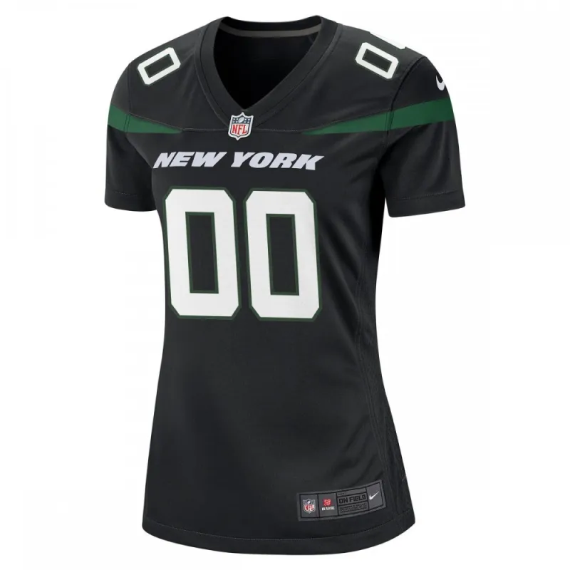 New York Jets Nike Women’s Alternate Custom Game Jersey – Stealth Black