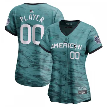 Camiseta limitada Nike 2023 MLB All-Star Game Custom Pick-A-Player - Teal, Liga Americana, Mujer
