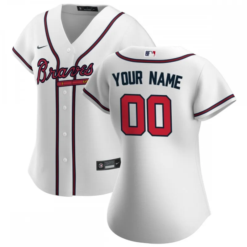 Atlanta Braves Nike Frauen Home Replica Custom Jersey - Weiß