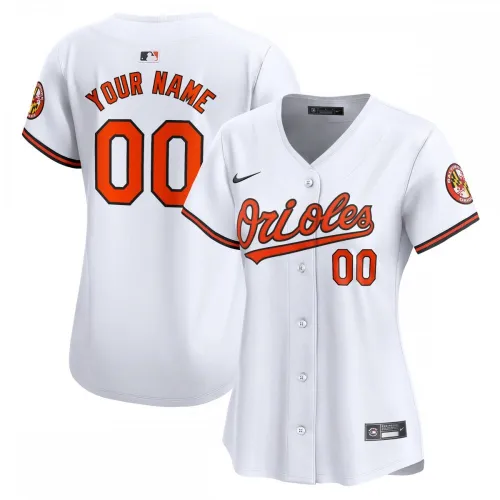 Camisola personalizada limitada para casa dos Baltimore Orioles Nike para mulher - Branco