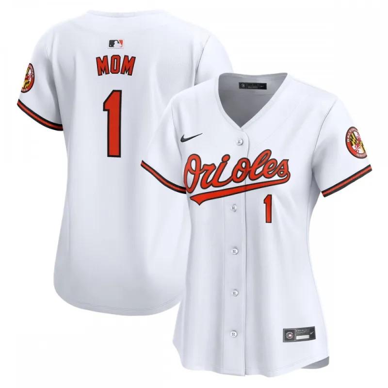 Baltimore Orioles Nike Women's #1 Mom Home Limited Jersey - Wit