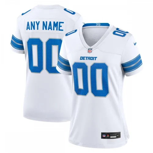 Camiseta de Juego Personalizada Nike Detroit Lions Blanco, Mujer