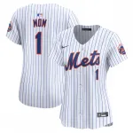 New York Mets Nike Femme #1 Mom Home Limited Jersey - Blanc New York Mets Nike Women's #1 Mom Home Limited Jersey - White