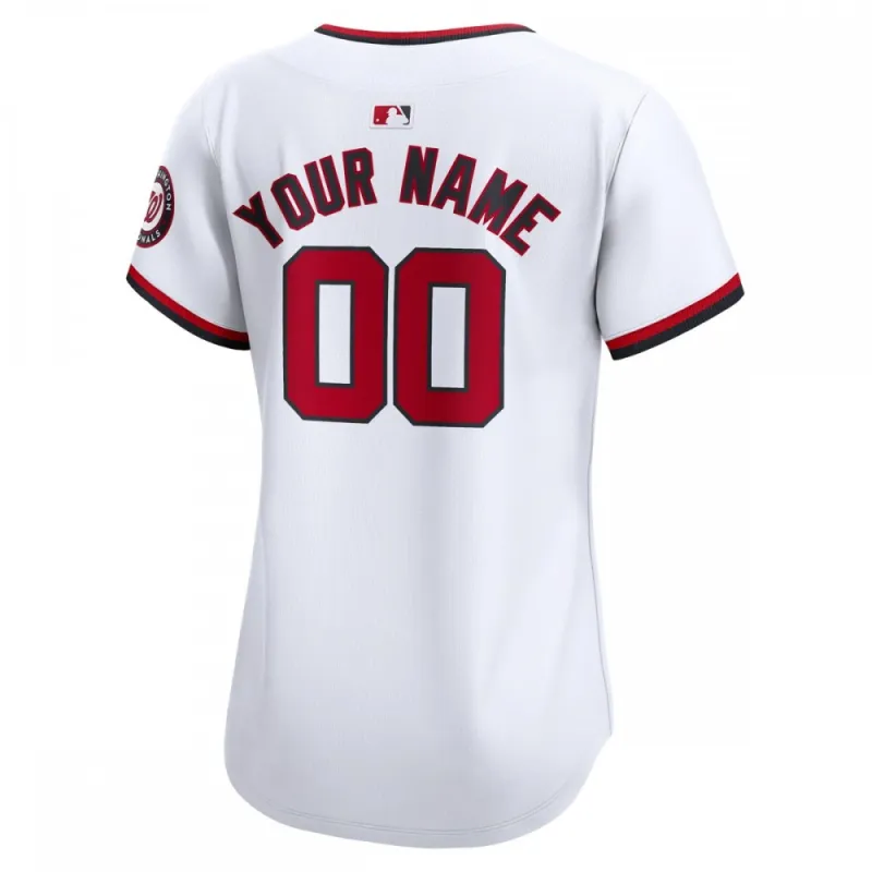 Washington Nationals Nike Women's Home Limited Custom Jersey - Wit