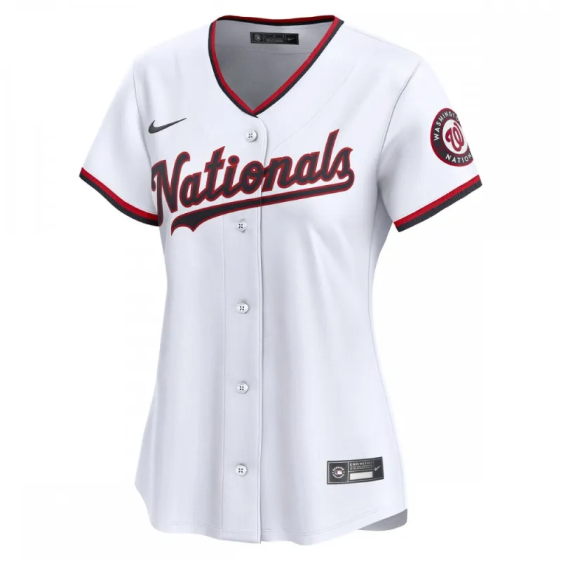 Chaleco Nike de los Washington Nationals para mujer - Blanco