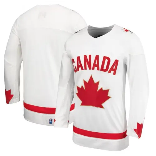 Unisex Blank White Hockey Canada Alternate Replica Jersey