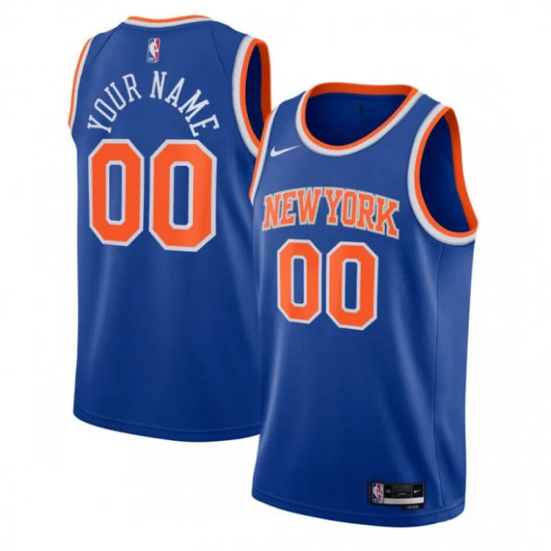 New York Knicks Youth Swingman Custom Jersey Blue – Icon Edition