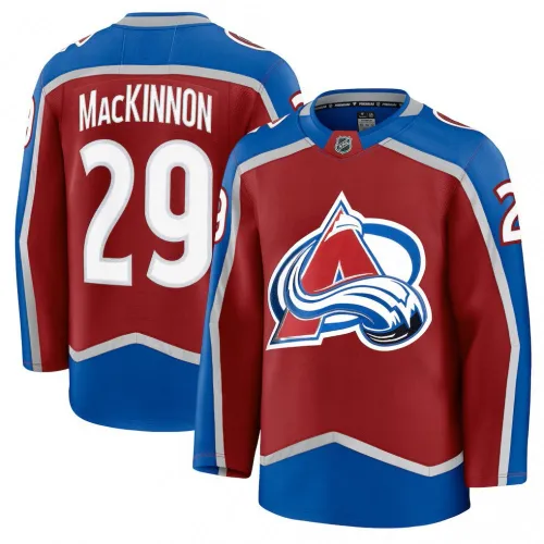 Men's Colorado Avalanche Nathan MacKinnon Burgundy Home Premium Jersey